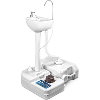 SereneLife Portable Mobile Wash Station - 17L - White - Camping Handwasstation SereneLife Portable Mobile Wash Station - 17L - White - Camping Handwasstation