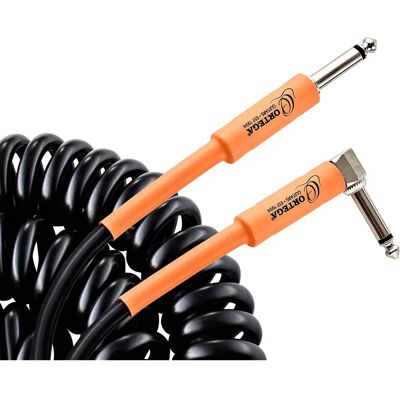 Ortega ORCCI-30BK - Nástrojový kabel - 9m - Černý - Špirálové vinutí - Studio a pódium Ortega ORCCI-30BK - Nástrojový kabel - 9m - Černý - Špirálové vinutí - Studio a pódium