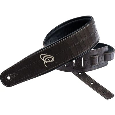 Ortega Gitarrengurt Dunkelbraun Croco - Leder, 70mm, 3-Lagig Ortega Gitarrengurt Dunkelbraun Croco - Leder, 70mm, 3-Lagig