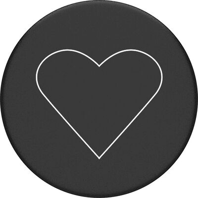 PopSockets White Heart Black Passive Holder - Passiv Holder PopSockets White Heart Black Passive Holder - Passiv Holder
