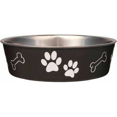 Bol Loving Pets en acier inoxydable & espresso - Moyen Bol Loving Pets en acier inoxydable & espresso - Moyen