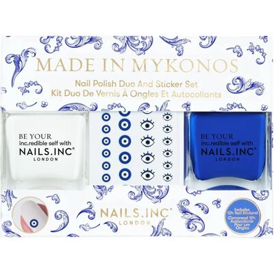 Nails.INC Made in Mykonos Nail Polish Duo - Blue & White Nails.INC Made in Mykonos Nail Polish Duo - Blue & White