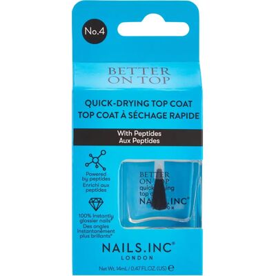 Nails.INC Better On Top Sneldrogende Topcoat - Nagellak, 14ml Nails.INC Better On Top Sneldrogende Topcoat - Nagellak, 14ml