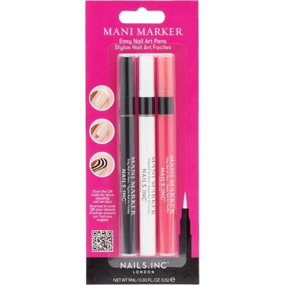 Nails Inc. Mani Marker Trio - Manicure Set - White, Black, Pink Nails Inc. Mani Marker Trio - Manicure Set - White, Black, Pink