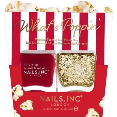 Nails Inc Poppin' Popcorn Scented Nail Polish Duo - Vegan, Longwear, Giftable Nails Inc Poppin' Popcorn Scented Nail Polish Duo - Vegan, Longwear, Giftable