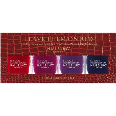 Nails Inc Leave Them On Red - Long-lasting Vegan Nail Polish Set Nails Inc Leave Them On Red - Long-lasting Vegan Nail Polish Set