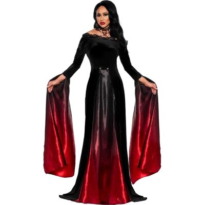 Lacey Wigs Damen Elegant Vampir Kostüm - Groß Schwarz/Rot Lacey Wigs Damen Elegant Vampir Kostüm - Groß Schwarz/Rot