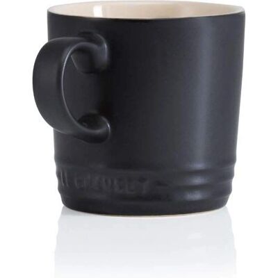 Le Creuset satijnzwarte steengoed cappuccino kopje - 200ml Le Creuset satijnzwarte steengoed cappuccino kopje - 200ml