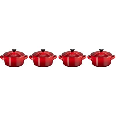 Le Creuset Mini Cocotte - 4 Pièces, 200ml, Rouge - Mini Cocotte - Publicité Le Creuset Mini Cocotte - 4 Pièces, 200ml, Rouge - Mini Cocotte - Publicité