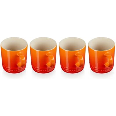 Le Creuset Set di 4 Tazze Rosso Forno Le Creuset Set di 4 Tazze Rosso Forno