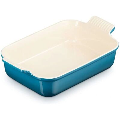 Le Creuset Deep Teal Stoneware 26cm Rectangular Dish - Oven Safe Le Creuset Deep Teal Stoneware 26cm Rectangular Dish - Oven Safe