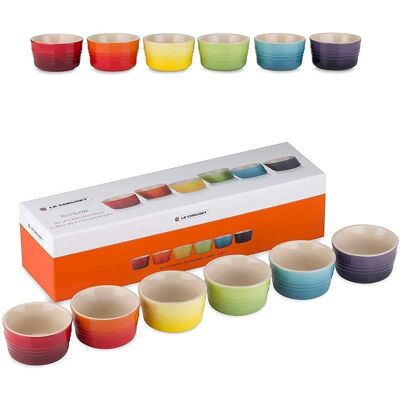 Le Creuset Regenbogen Mini-Forrmen Set aus 6 Le Creuset Regenbogen Mini-Forrmen Set aus 6