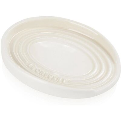 Le Creuset Repose-cuillère en céramique ovale Meringue - Support à cuillères Le Creuset Repose-cuillère en céramique ovale Meringue - Support à cuillères