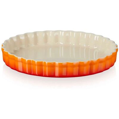 Le Creuset 24cm Orange Fluted Flan Dish Le Creuset 24cm Orange Fluted Flan Dish