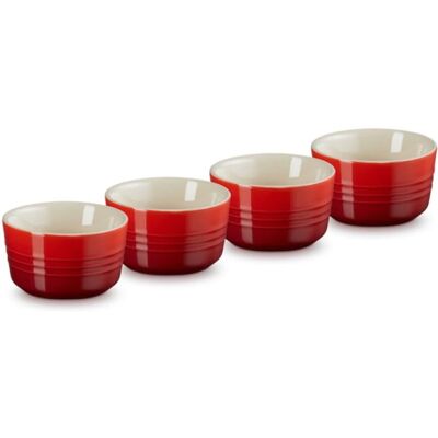 Le Creuset Mini Ciotole in Ceramica - Rosso Ciliegia - Set di 4 Le Creuset Mini Ciotole in Ceramica - Rosso Ciliegia - Set di 4