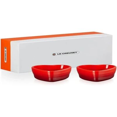 Le Creuset Heart Ramekins Set of 2 - Cerise - 0.3L - Oven Safe Le Creuset Heart Ramekins Set of 2 - Cerise - 0.3L - Oven Safe