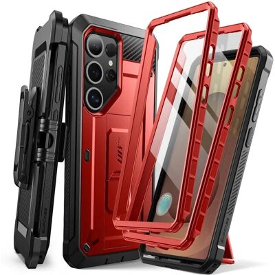 Supcase Rote S25 Ultra Vollständige Hülle - Stoßfest & Ständer Supcase Rote S25 Ultra Vollständige Hülle - Stoßfest & Ständer