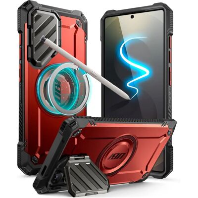 Supcase S25 Ultra Punainen Iskunkestävä MagSafe-suoja Supcase S25 Ultra Punainen Iskunkestävä MagSafe-suoja