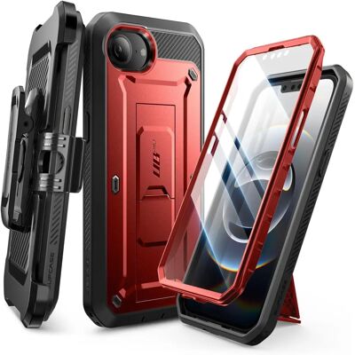 Coque complète Supcase iPhone 16e Rouge avec protection anti-choc et support - Publicité Coque complète Supcase iPhone 16e Rouge avec protection anti-choc et support - Publicité