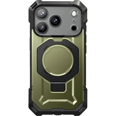 Grøn stødsikkert cover til iPhone 17 Pro med MagSafe og støtte Grøn stødsikkert cover til iPhone 17 Pro med MagSafe og støtte