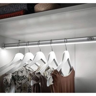 Barra de armario LED Hera 24V 600mm 4000K Cromo Mate Barra de armario LED Hera 24V 600mm 4000K Cromo Mate