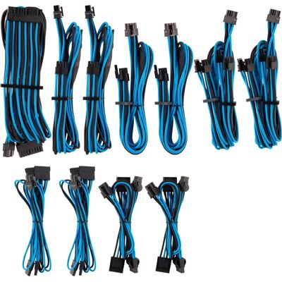 Kit de câbles d'alimentation Corsair - Gaine premium, Type 4, Noir/Bleu - Publicité Kit de câbles d'alimentation Corsair - Gaine premium, Type 4, Noir/Bleu - Publicité