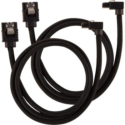 Corsair Black SATA Cable - 0.6 m, 90° Connector - SATA III Corsair Black SATA Cable - 0.6 m, 90° Connector - SATA III