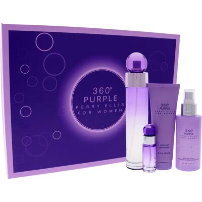 Coffret Cadeau Perry Ellis 360 Purple - Eau de Parfum et autres pour Femmes - Publicité Coffret Cadeau Perry Ellis 360 Purple - Eau de Parfum et autres pour Femmes - Publicité