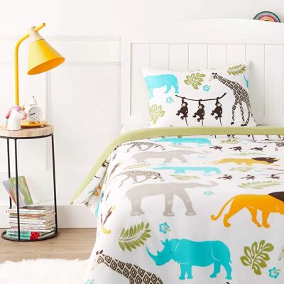Amazon Basics Kids Bedding Set - Animal Print Microfiber, 2 pcs Amazon Basics Kids Bedding Set - Animal Print Microfiber, 2 pcs