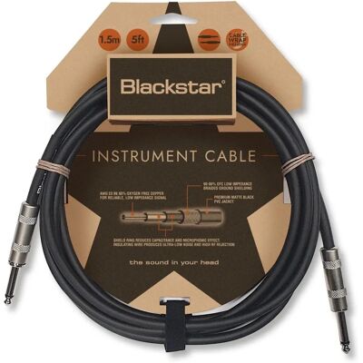 Câble instrument Blackstar STR/STR - 6m, Noir Câble instrument Blackstar STR/STR - 6m, Noir