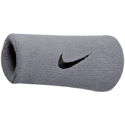 Pulseiras Nike Swoosh Doublewide - Cinza/Preto - Acessório esportivo Pulseiras Nike Swoosh Doublewide - Cinza/Preto - Acessório esportivo