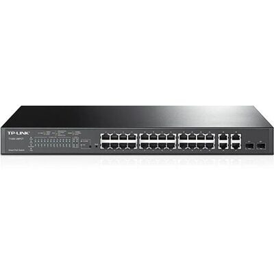 Switch géré de couche 2 TP-Link T1500-28PCT - 24 Fast Ethernet 4 PoE+ - Publicité Switch géré de couche 2 TP-Link T1500-28PCT - 24 Fast Ethernet 4 PoE+ - Publicité
