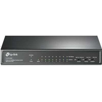TP-Link TL-SF1009P Nätverksswitch - Oreglerad Ethernet (10/100) PoE Svart TP-Link TL-SF1009P Nätverksswitch - Oreglerad Ethernet (10/100) PoE Svart