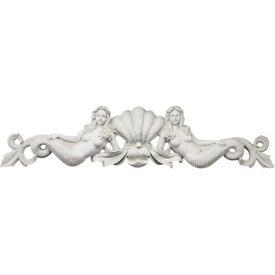 Design Toscano Mermaid Pediment Overdoor Wall Decor Sculpture - 100.5cm - Polyresin - Ancient Ivory - Wall Decor Design Toscano Mermaid Pediment Overdoor Wall Decor Sculpture - 100.5cm - Polyresin - Ancient Ivory - Wall Decor