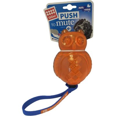 GiGwi Push to Mute Transparante Uil Blauw/oranje - Hondenspeelgoed GiGwi Push to Mute Transparante Uil Blauw/oranje - Hondenspeelgoed