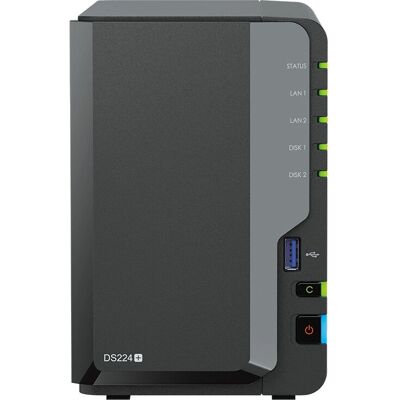 Synology DS224+ NAS compacto con 2GB DDR4 en negro Synology DS224+ NAS compacto con 2GB DDR4 en negro