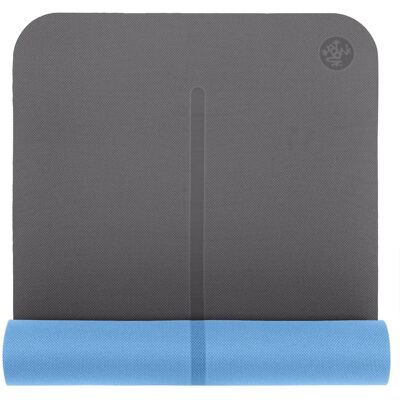 Tapis de Yoga Manduka Begin - Réversible, Écologique - 5mm - Gris Acier - Publicité Tapis de Yoga Manduka Begin - Réversible, Écologique - 5mm - Gris Acier - Publicité