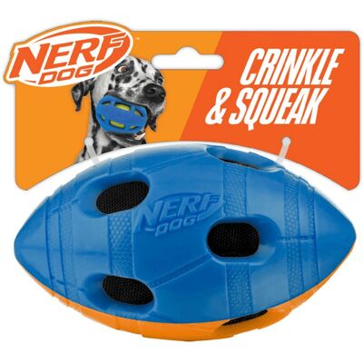 NERF DOG - Bash Squeak & Crunch Football - Throw & Fetch - 6in - Toy NERF DOG - Bash Squeak & Crunch Football - Throw & Fetch - 6in - Toy