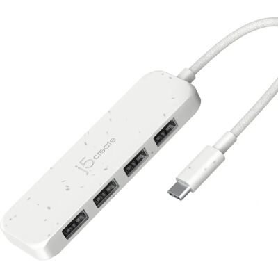 j5create JCH341EW USB 3.2 Gen 1 Typ-C 10000 Mbit/s Weiß - USB Hub j5create JCH341EW USB 3.2 Gen 1 Typ-C 10000 Mbit/s Weiß - USB Hub