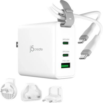 j5create - JUP3565CV - White - 3-Port - GaN Charger j5create - JUP3565CV - White - 3-Port - GaN Charger