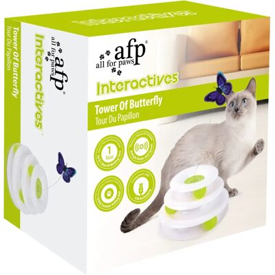 All for Paws Katzenspielzeug Interaktiver Schmetterling-Turm - 25x25x14cm All for Paws Katzenspielzeug Interaktiver Schmetterling-Turm - 25x25x14cm
