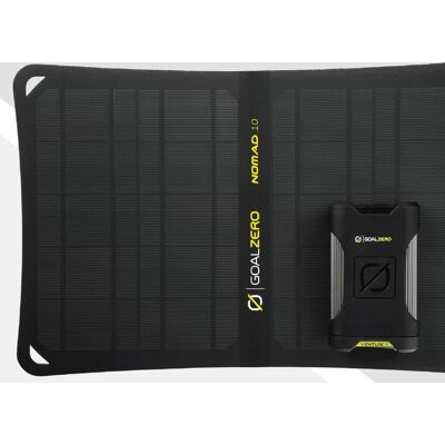 Kit Solaire Goal Zero Venture 35 - Power Bank portable avec panneau Nomad 10 - Publicité Kit Solaire Goal Zero Venture 35 - Power Bank portable avec panneau Nomad 10 - Publicité