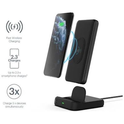 Cygnett Chargeup Duo 10K Wireless Power Bank - Powerbank, Schwarz Cygnett Chargeup Duo 10K Wireless Power Bank - Powerbank, Schwarz