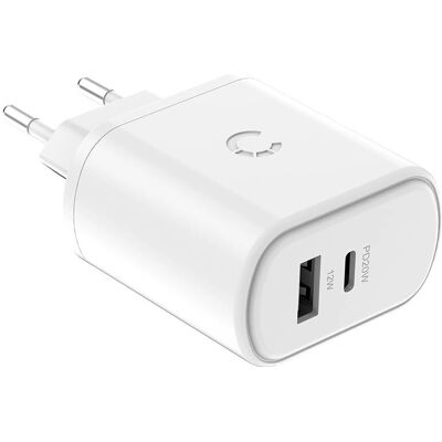 Cygnett PowerPlus 32W USB-C PD Dual Port Wandlader - EU Weiß Cygnett PowerPlus 32W USB-C PD Dual Port Wandlader - EU Weiß