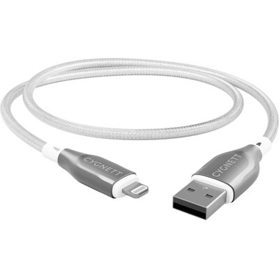 Cygnett CY4659PCCAL Lightning-Kabel - 1m, Silber, Weiß - Lightning-Kabel Cygnett CY4659PCCAL Lightning-Kabel - 1m, Silber, Weiß - Lightning-Kabel