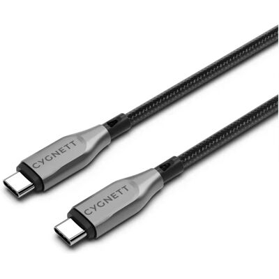 Cygnett USB-C to USB-C Armoured Cable - 100W, 480Mbps, 1m Cygnett USB-C to USB-C Armoured Cable - 100W, 480Mbps, 1m