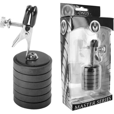 Master Series Onus Clip per capezzoli con pesi magnetici Master Series Onus Clip per capezzoli con pesi magnetici