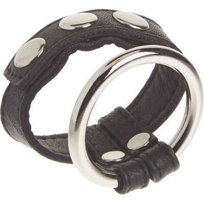 Anello peneale e testicolare in pelle e acciaio - Strict Leather Anello peneale e testicolare in pelle e acciaio - Strict Leather