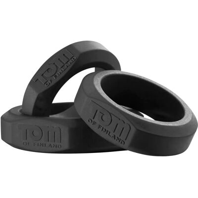 Set de anillos de silicona Tom of Finland - Negro, Violeta, Rojo - Kit de Juguetes Sexuales Set de anillos de silicona Tom of Finland - Negro, Violeta, Rojo - Kit de Juguetes Sexuales