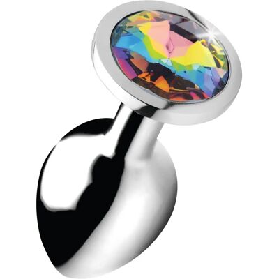 Booty Sparks Rainbow Prism Gem Anal Plug - Medium - Silver - Anal Plug Booty Sparks Rainbow Prism Gem Anal Plug - Medium - Silver - Anal Plug